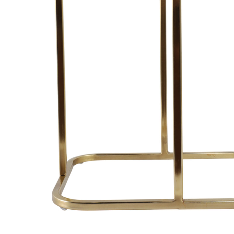 Sagebrook Home 24X15" Agate Top C-Table, White/Gold, Black