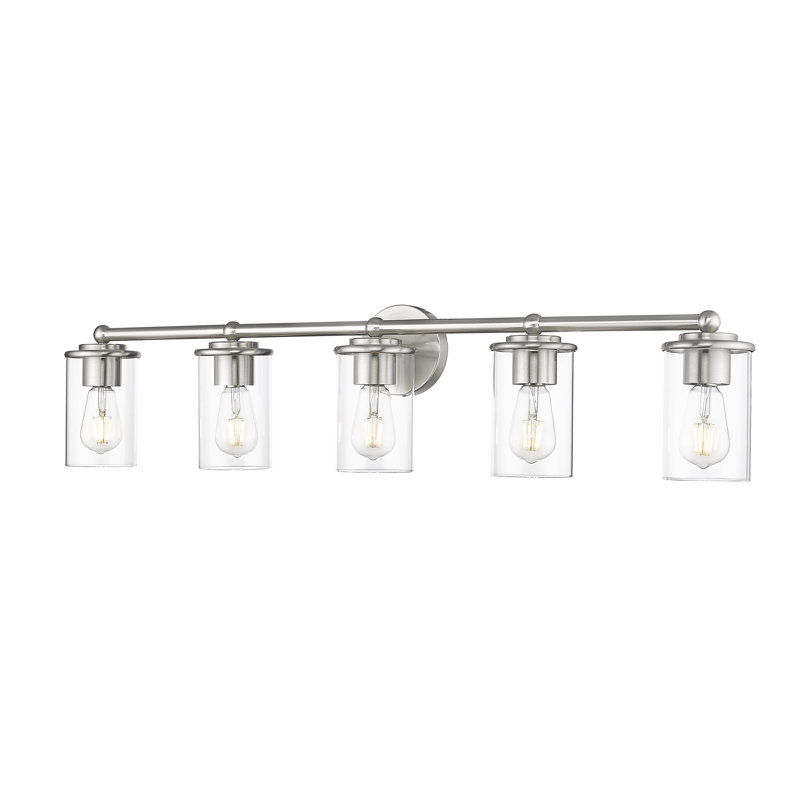 Éclairage pour meuble-lavabo à 5 lumières Cheetham, Nickel brossé