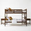 Lit superposé simple au-dessus de simple en bois massif avec table de chevet 3 pièces Aon Ames-1403198480-1403135154