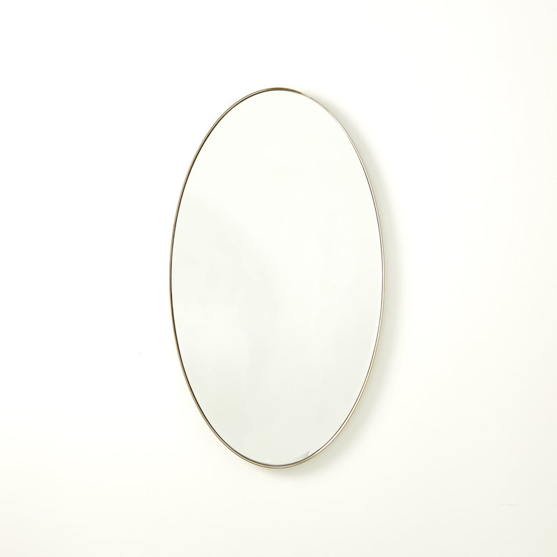 Elongated Oval Mirror-Nickel, 44.25" H x 24.5" W