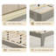 Structure de lit grand rembourré Nordic avec lattes en bois et tête de lit, aucun sommier nécessaire - gris / beige