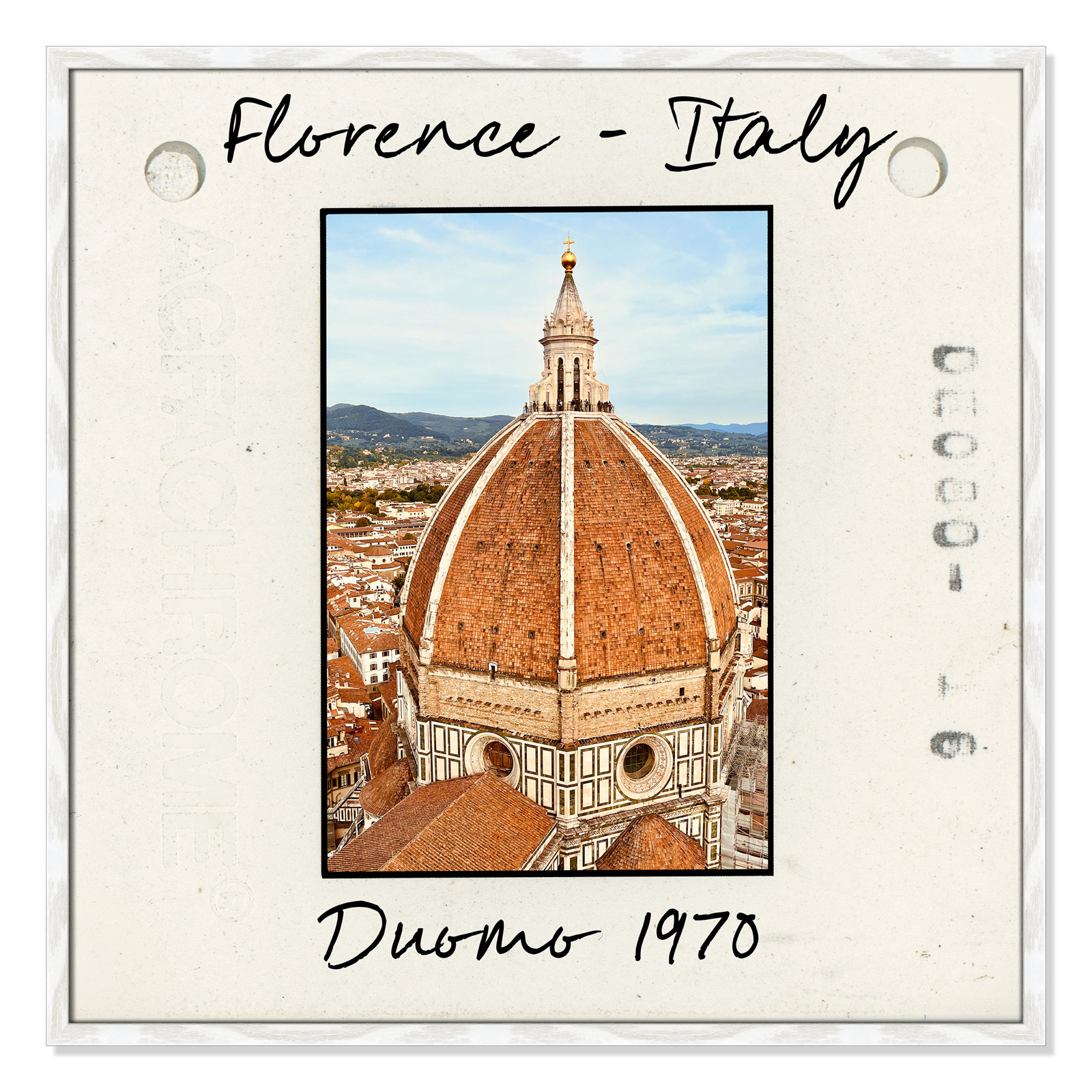 Florence Italy - Duomo Print by Susan Jill, 32" H x 32" W x 0.75" D, White Single Picture Framed Paper