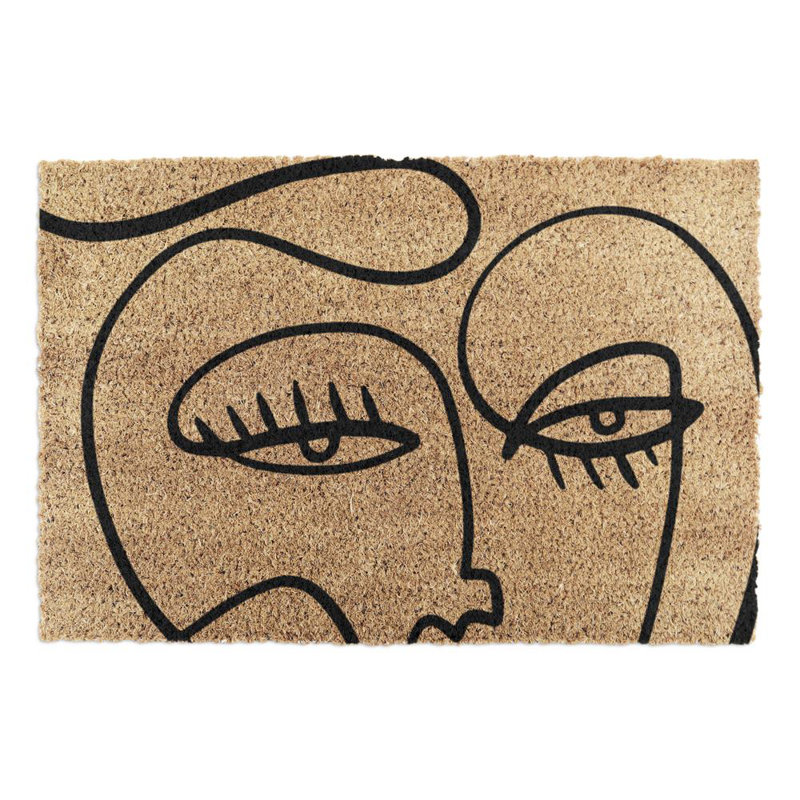 Aoise Kitchen Mat, Black/Yellow