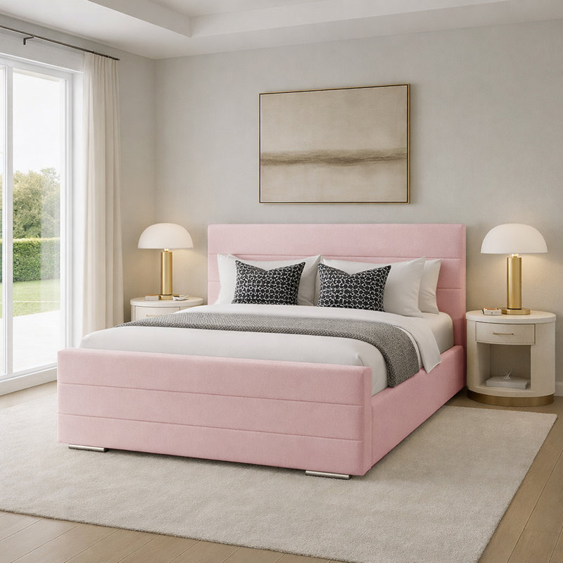 Upholstered Bed, Pink, Super King (6')