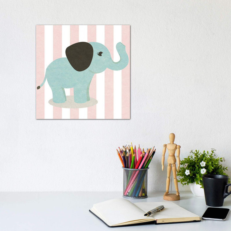 Happy Baby Animals I - impression d'art graphique, H 12 po x l 12 po x P 0,75 po, Toile tendue, Pas de tapis