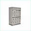 Ensemble de chambre à coucher grand et moderne 5 pièces Bois contemporain gris sable de rivière avec éclairage DEL et amp; Rangement hydraulique | Bois | Lits standard