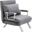 Chaise réglable à 5 positions, pliante grise avec coussin et structure en acier stable