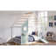 Lit maison avec glissade, bande lumineuse en forme de boule, lit plateforme en bois avec panneau avant, meubles de chambre amusants-1396982658