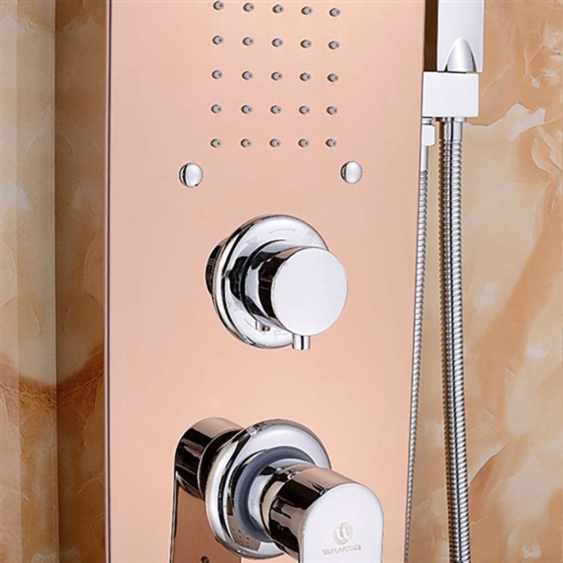 Panneau de douche thermostatique à massage BathSelect - Système mural multifonction avec pomme de douche à effet pluie