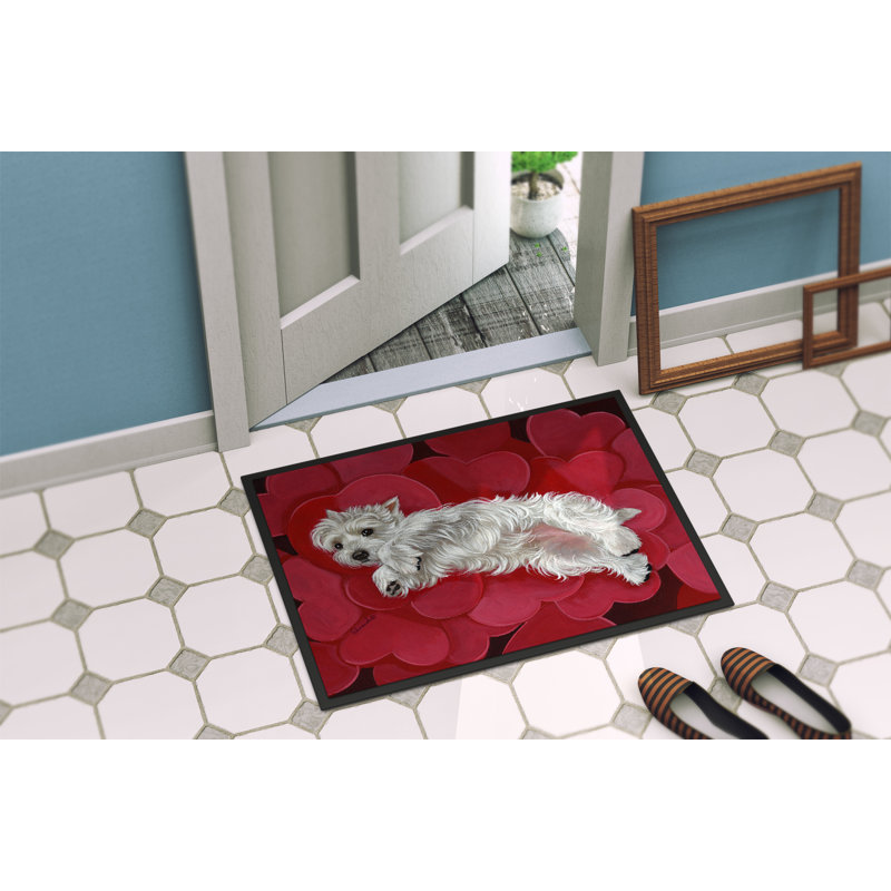 Tapis intérieur ou extérieur Westie A Winter's Night 24X36 PPP3276JMAT_Dog, Westie reine de cœur