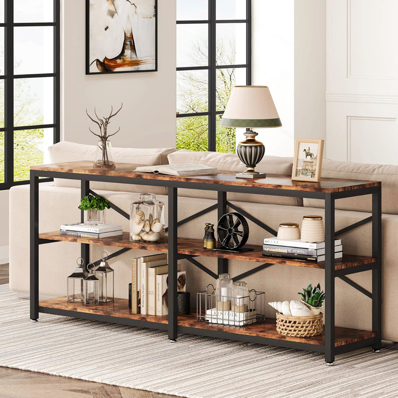 Bibliothèque étroite, Rustic Brown/Black