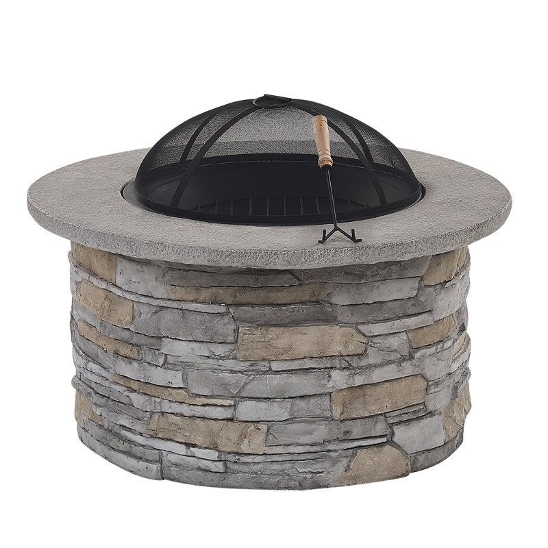 Round Concrete Wood Burning Smokeless Fire Pit