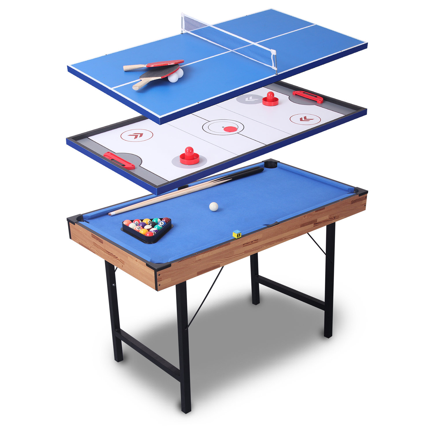 Table multi jeux 12 en 1 billard baby foot air hockey ping pong