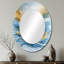 Parallel Coastal Divide Horizon Landscape III - Grand miroir mural ovale sur métal-719800084