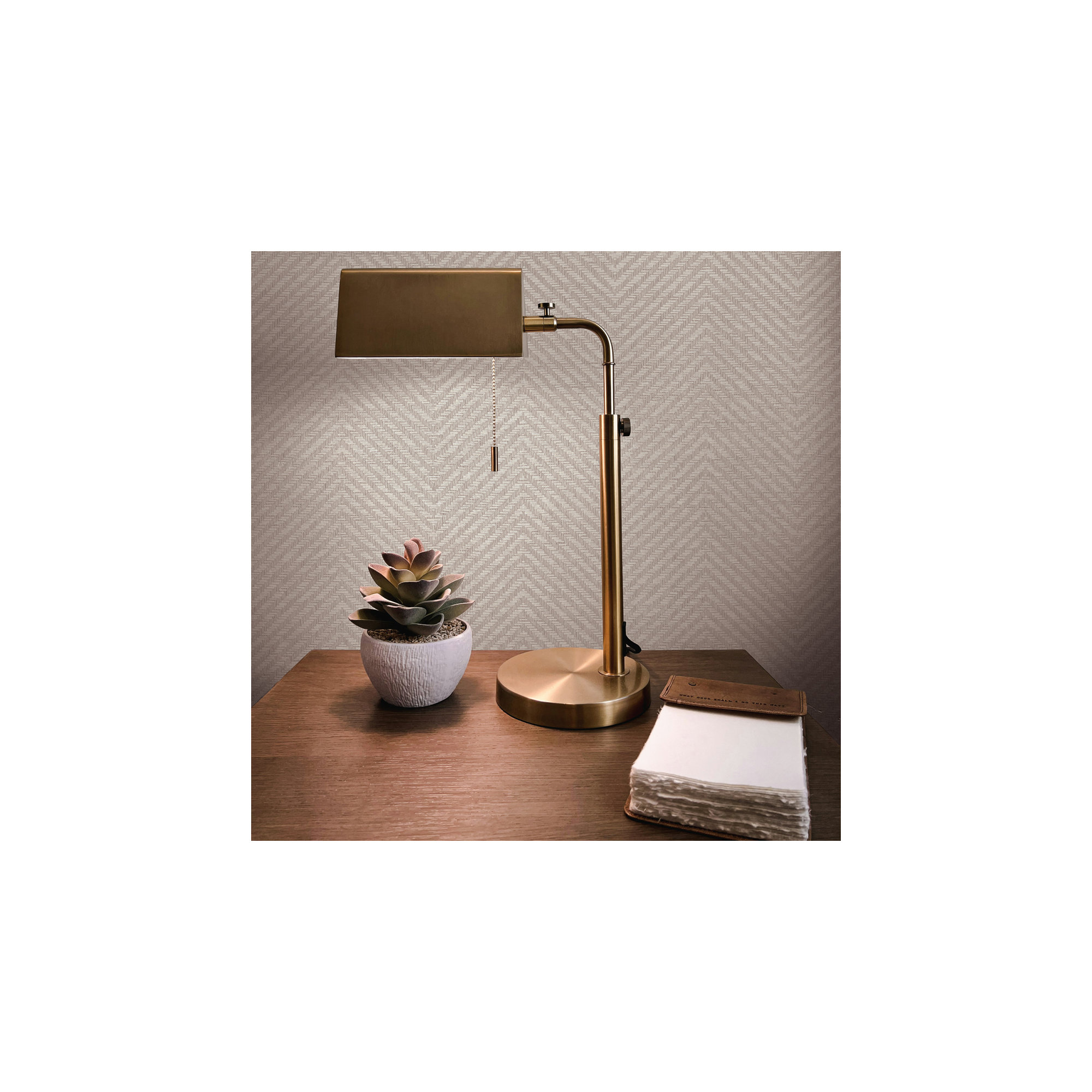 Faux Grasscloth Parquet Textured Peel and Stick Wallpaper by Jeremiah Brent, Beige