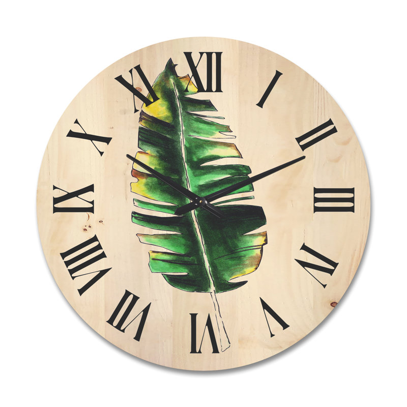 Horloge murale simple feuille de bananier, Grand