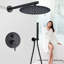 Ensemble de robinet de douche 10 pouces, 2 fonctions avec système de douche à main, noir mat