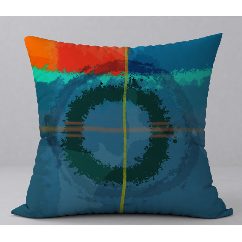 Chic Abstract Reversible Throw Pillow, 18" H x 18" W