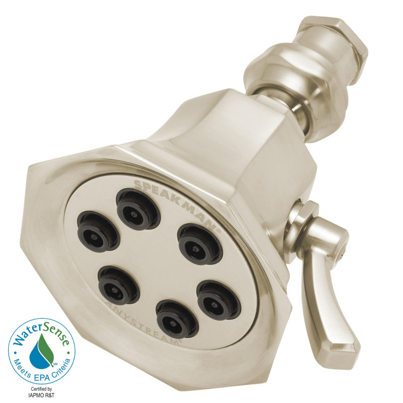 6 Jet Multi Function Adjustable Shower Head, Brushed Nickel, 2.0 GPM