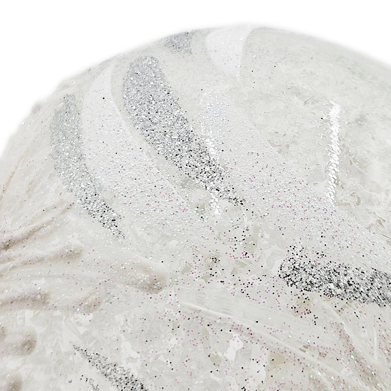 Glass Ball With Tree Pattern Ornament Set of 6 4"Dia. Frost