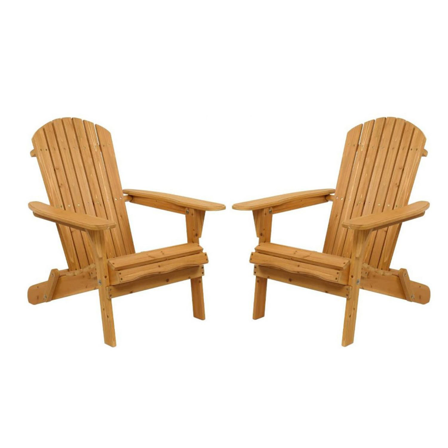 Highland Dunes Wood Adirondack Chair Ergonomic Design (2pk) - Wayfair ...