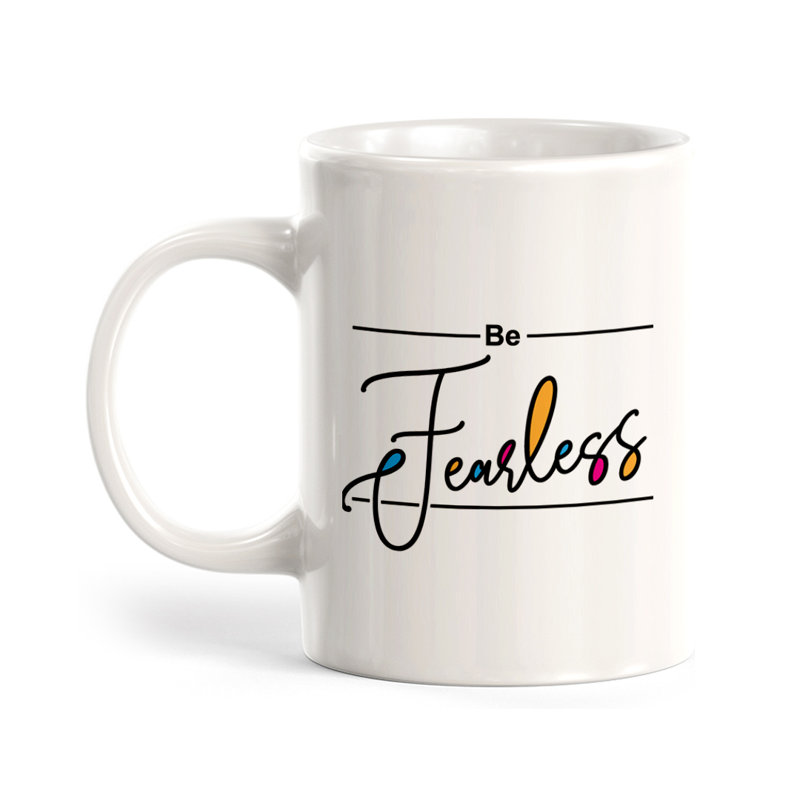 Tasse à café en plastique Be Fearless Cursive, Ensemble de verres à lait, Plastique polypropylène