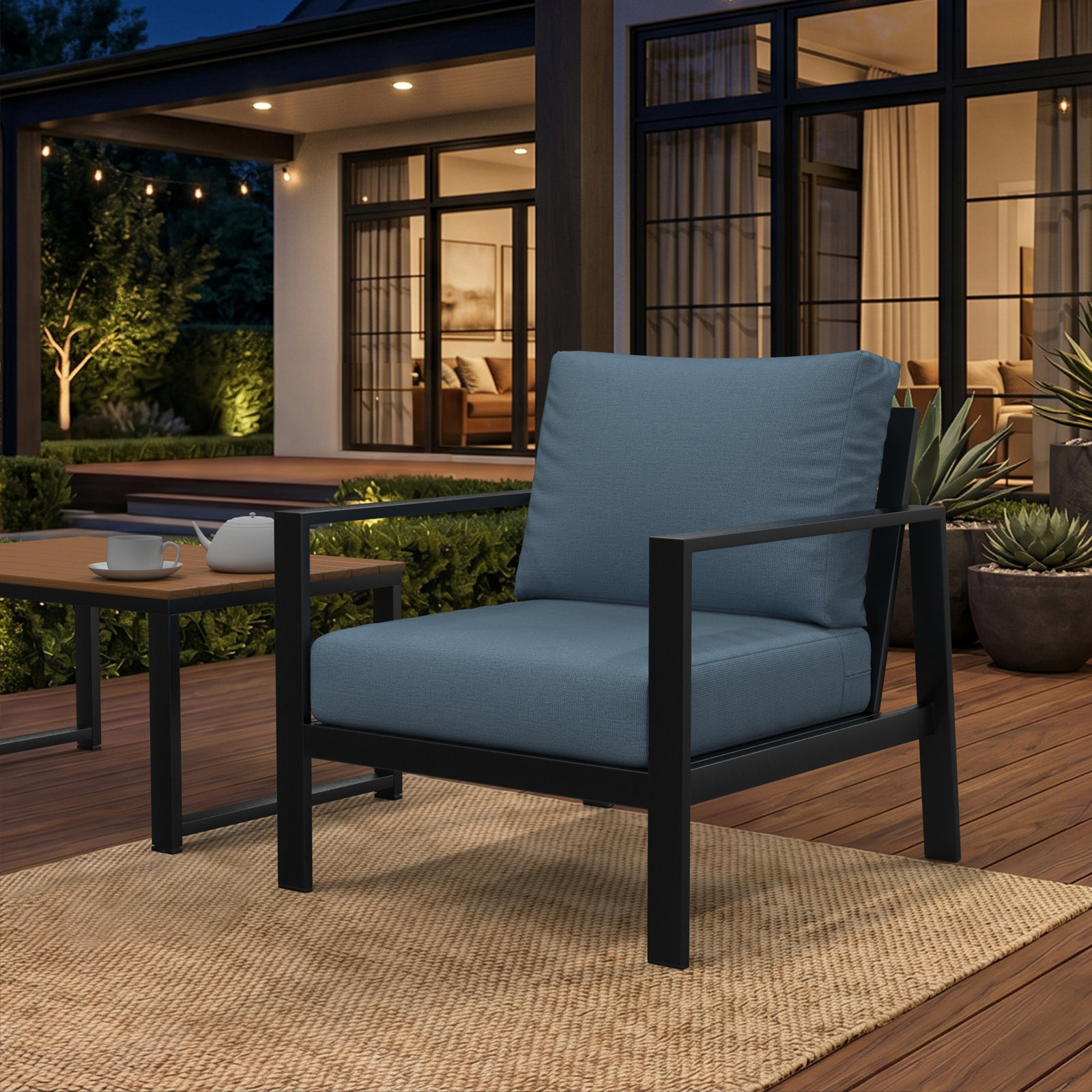 Lani 24" Sunbrella® Seat and Back Cushion, Sunbrella® Spectrum Denim