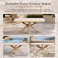 71" Oval Patio Dining Table with Wood-Look Aluminum Frame and Sintered Stone Top