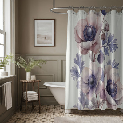 Rideau de douche standard 1 pièce Anemone Blooms Art