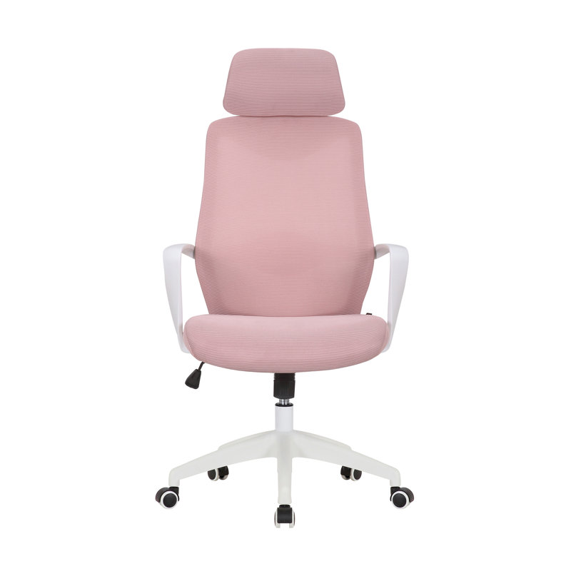 Mesh Office Chair with Headrest, Pink