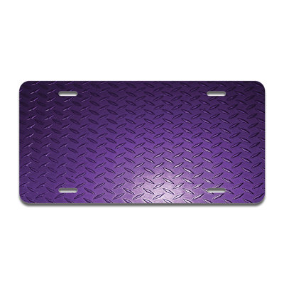 Cadre de plaque en aluminium mauve à motif de losanges mauves