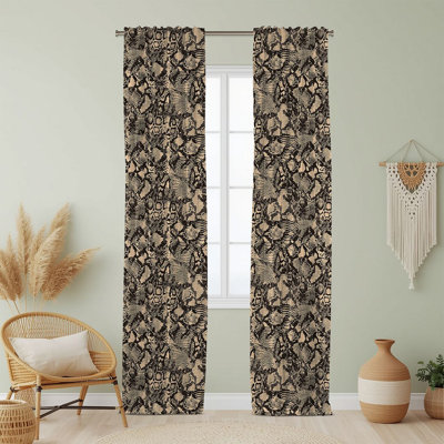 Semi Sheer Animal Print Curtain Single Panel