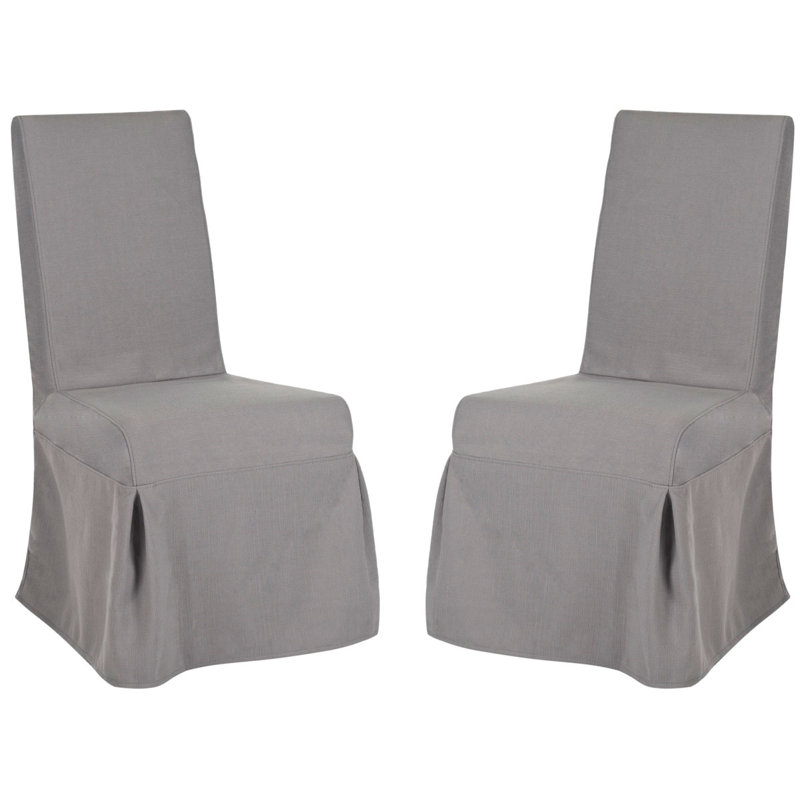 Ensemble de 2 chaises à housse Adrianna, Lin gris