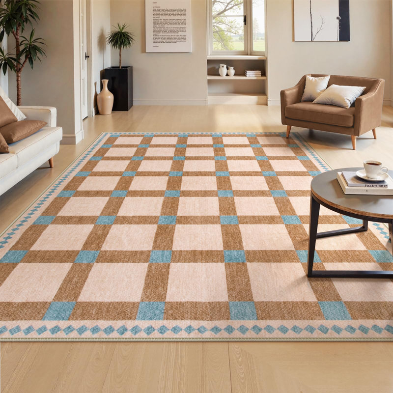 Tapis à motifs géométriques modernes et résistants aux taches Vilena, Rectangulaire 8 pi x 10 pi