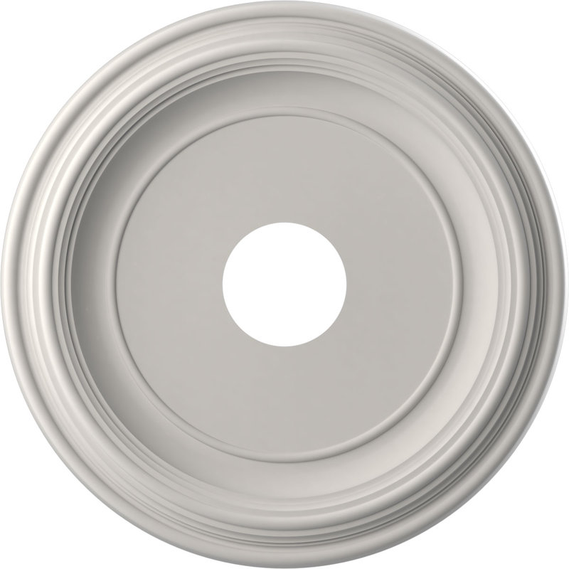 Traditional Traditional Thermoformed PVC Ceiling Medallion, 13" H x 13" W x 1.25" D, Satin Blossom White