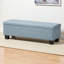 Banc de rangement rembourré en polyester Ahrens au fini bleu clair, H 17,32 po x l 52,17 po x P 16,73 po-210987866-196630282