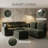 Black Chenille Modular Sectional Sofa with Movable Ottoman & USB Charger-2036178531