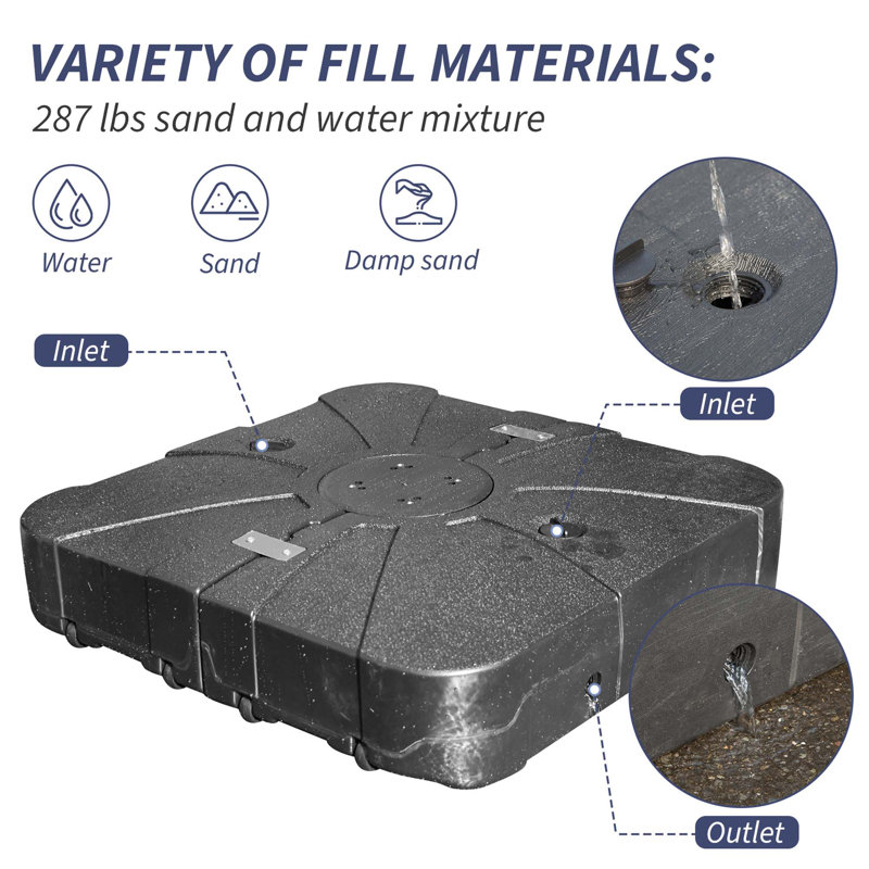 Versatile Patio Umbrella Base with Wheels and Durable Construction for Outdoor Spaces