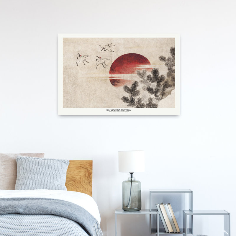 Art mural contemporain abstrait Katsushika Hokusai, H 36 po x l 24 po