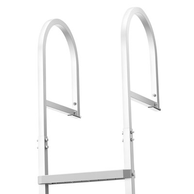 Échelle de quai amovible, 5 marches, échelle de bain ponton en alliage d'aluminium, avec larges marches en PP antidérapantes, capacité de poids de 500 lb, conception à dégagement rapide, pour la nage en lac, la piscine et l'embarquement maritime