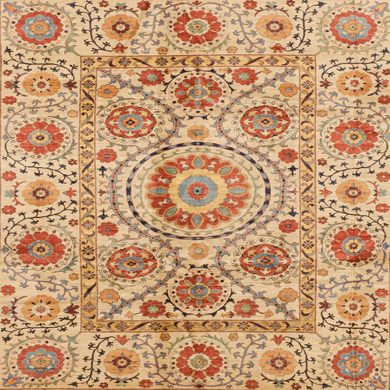 Tapis abstrait moderne 3913, Carré 3 pi