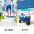 Pure Garden Collapsible Wagon with Telescoping Handle - Heavy-Duty Folding Utility Cart with Wheels for Camping, Garden, Beach, and Shopping (Blue)