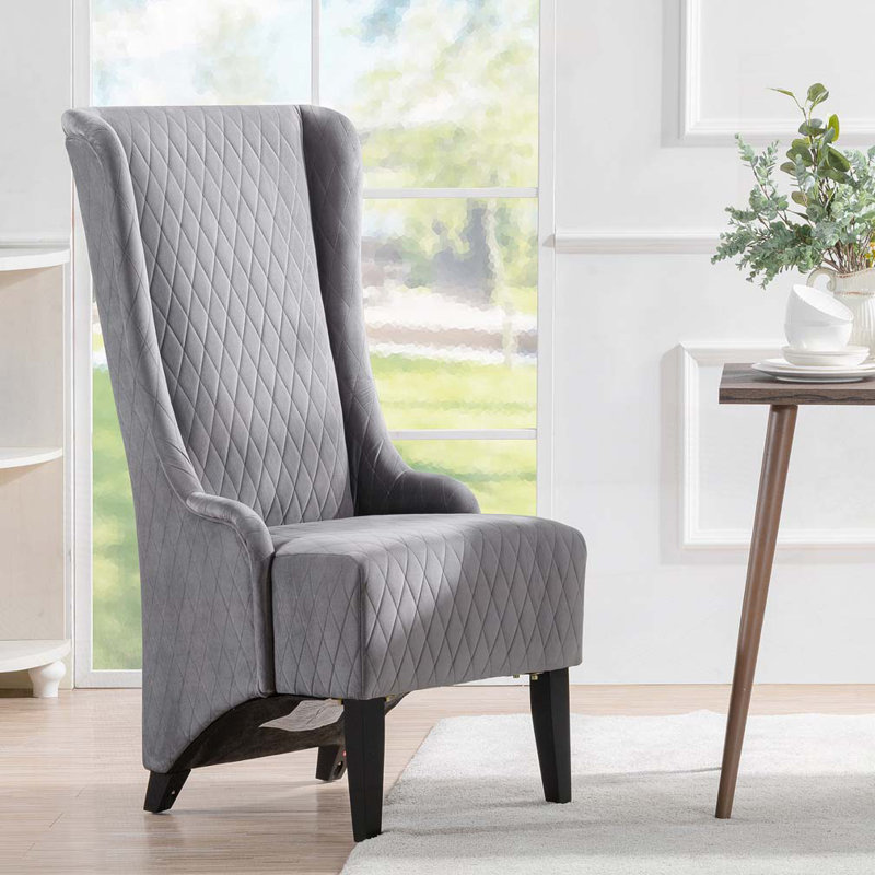 Chaises de salle à manger à haut dossier de 23,03 po de largeur, Gris