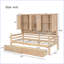 Structure de lit de jour en bois avec tête de lit bibliothèque et deux tiroirs sous le lit pour le salon de la chambre à coucher