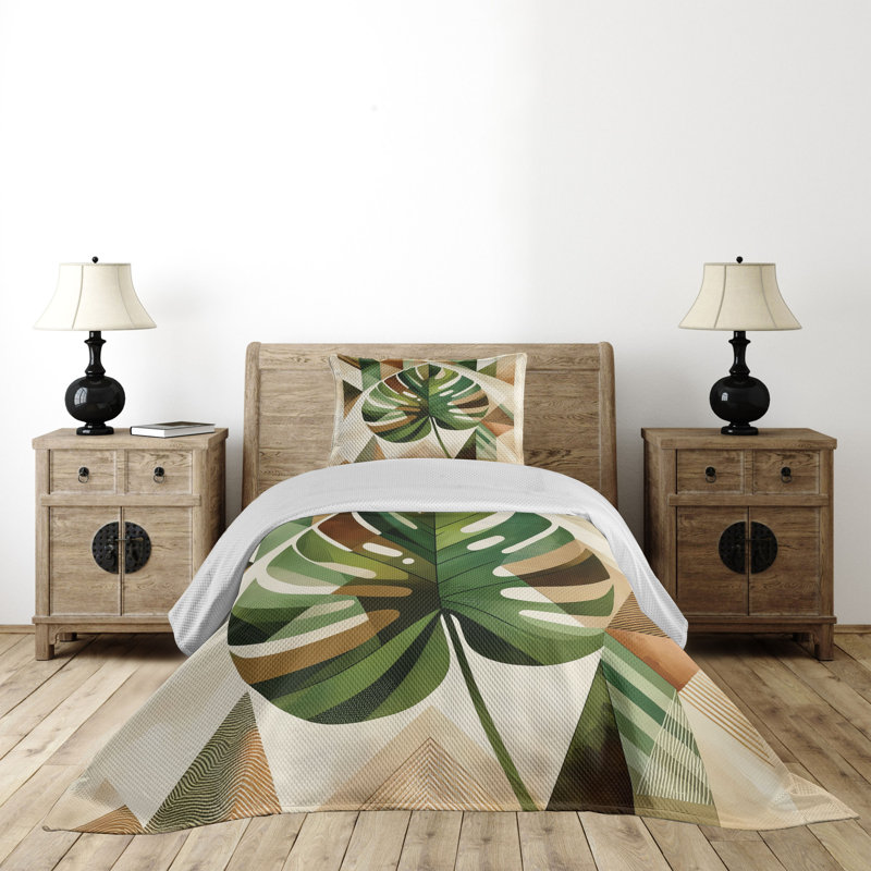 Polyester Floral Coverlet, Twin Coverlet + 1 Standard Shams