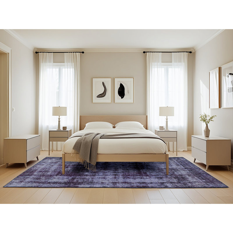 Tapis décoratif multicolore à motif abstrait, Rectangle 5 pi x 8 pi