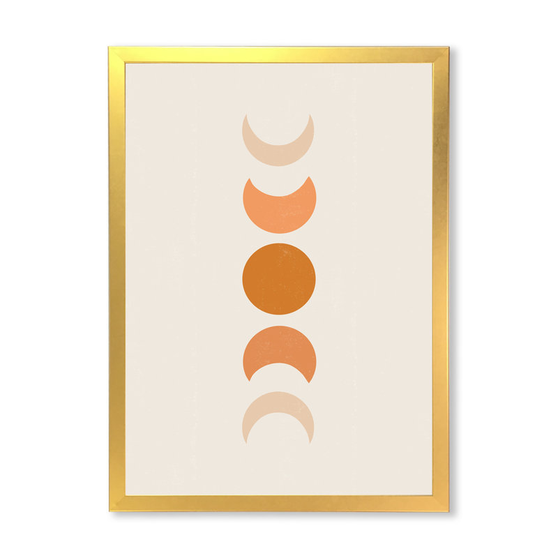 Minimalist Moon Phases - impression sur toile, Toile encadrée d'or, H 32 po x l 16 po x P 1,5 po