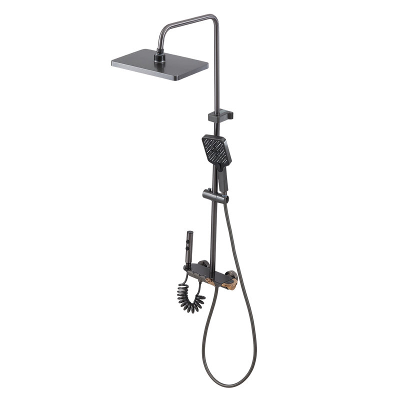 Wall-Mount Bathroom Piano-Key Panel Shower System Set