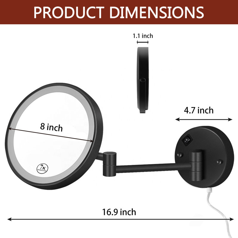 Miroir de salle de bain lumineux Fikret