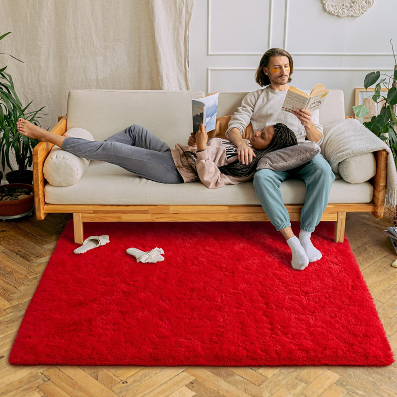 Tapis doux pour le salon de la chambre à coucher Tapis moelleux moelleux 8 po x 10 pi po